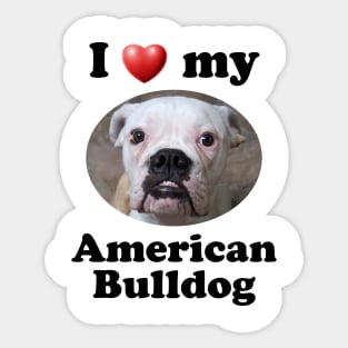 I Love My American Bulldog Sticker